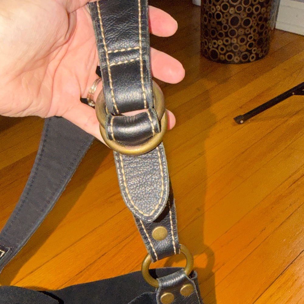 Lucky Brand 100%letter piel de bovino  Black Suede Shoulder Bag - Picture 6 of 9